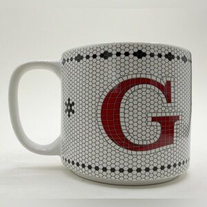 NWT Bee & Willow Coffee Mug Tea Cup Monogram Letter "G" Snowflake 16 oz.